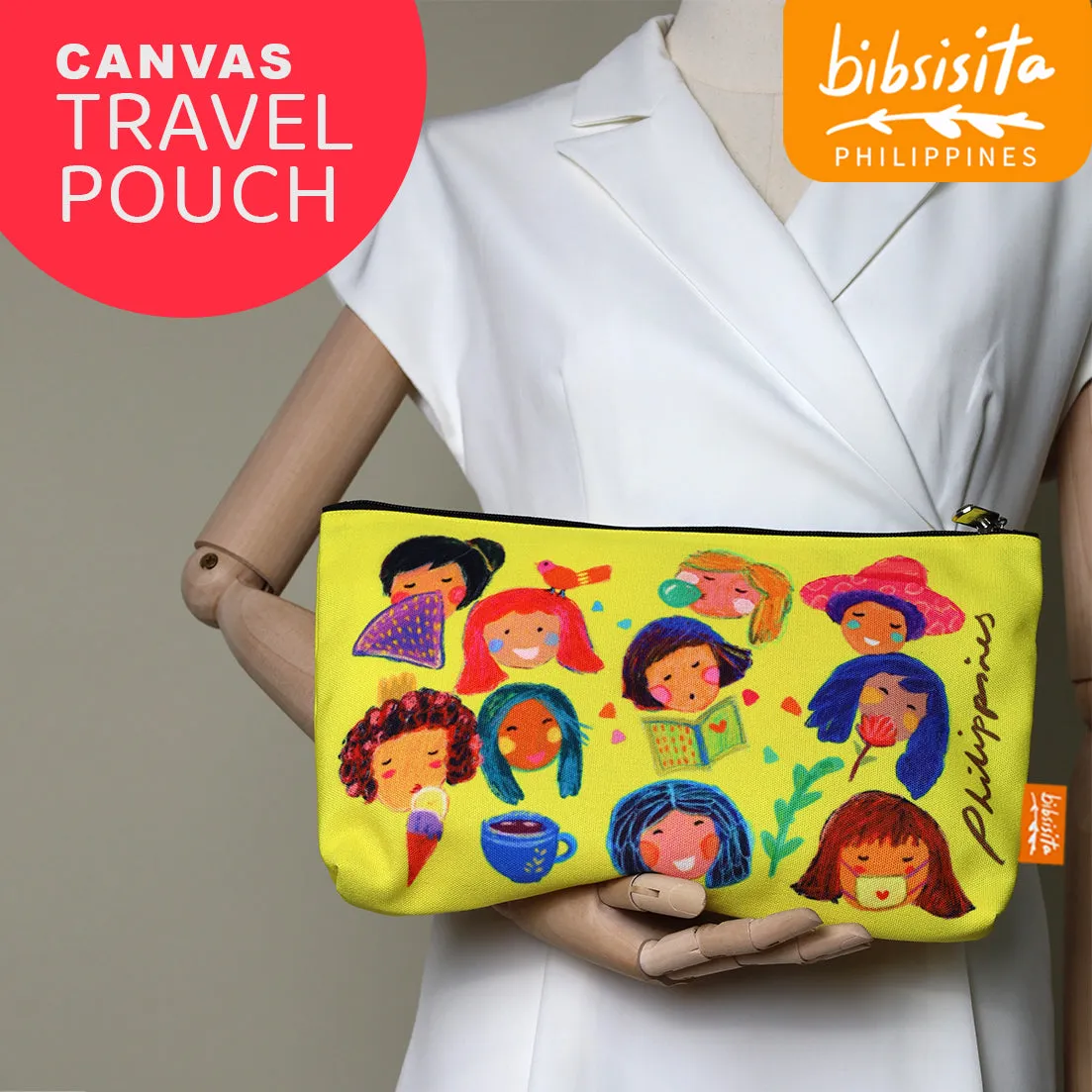 Bibsisita Canvas Travel Pouch - Sweethearts