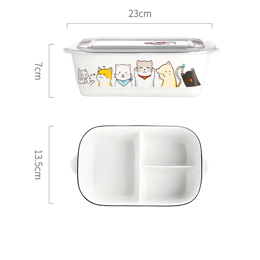 Cartoon Cat Theme Ceramics Lunchbox