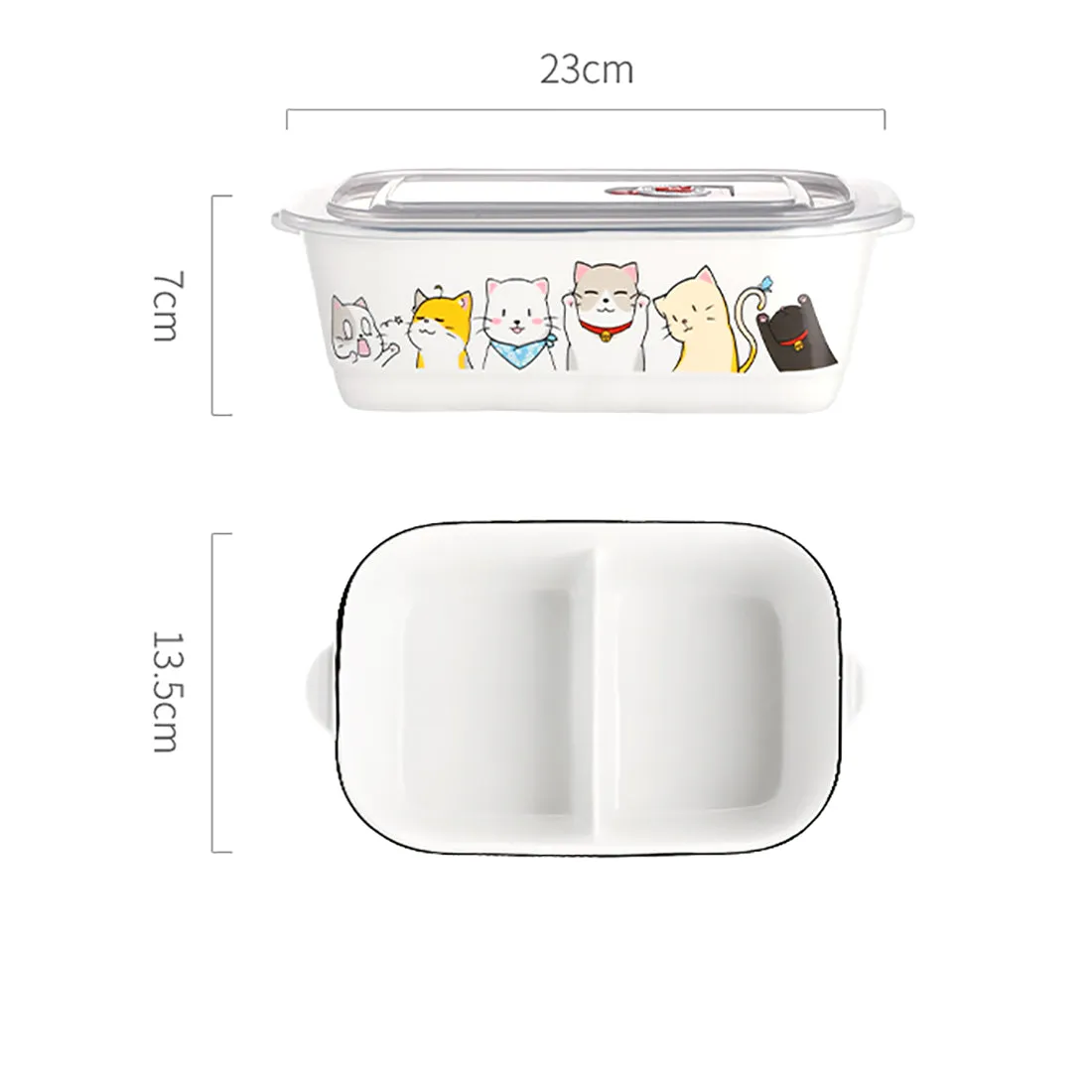 Cartoon Cat Theme Ceramics Lunchbox