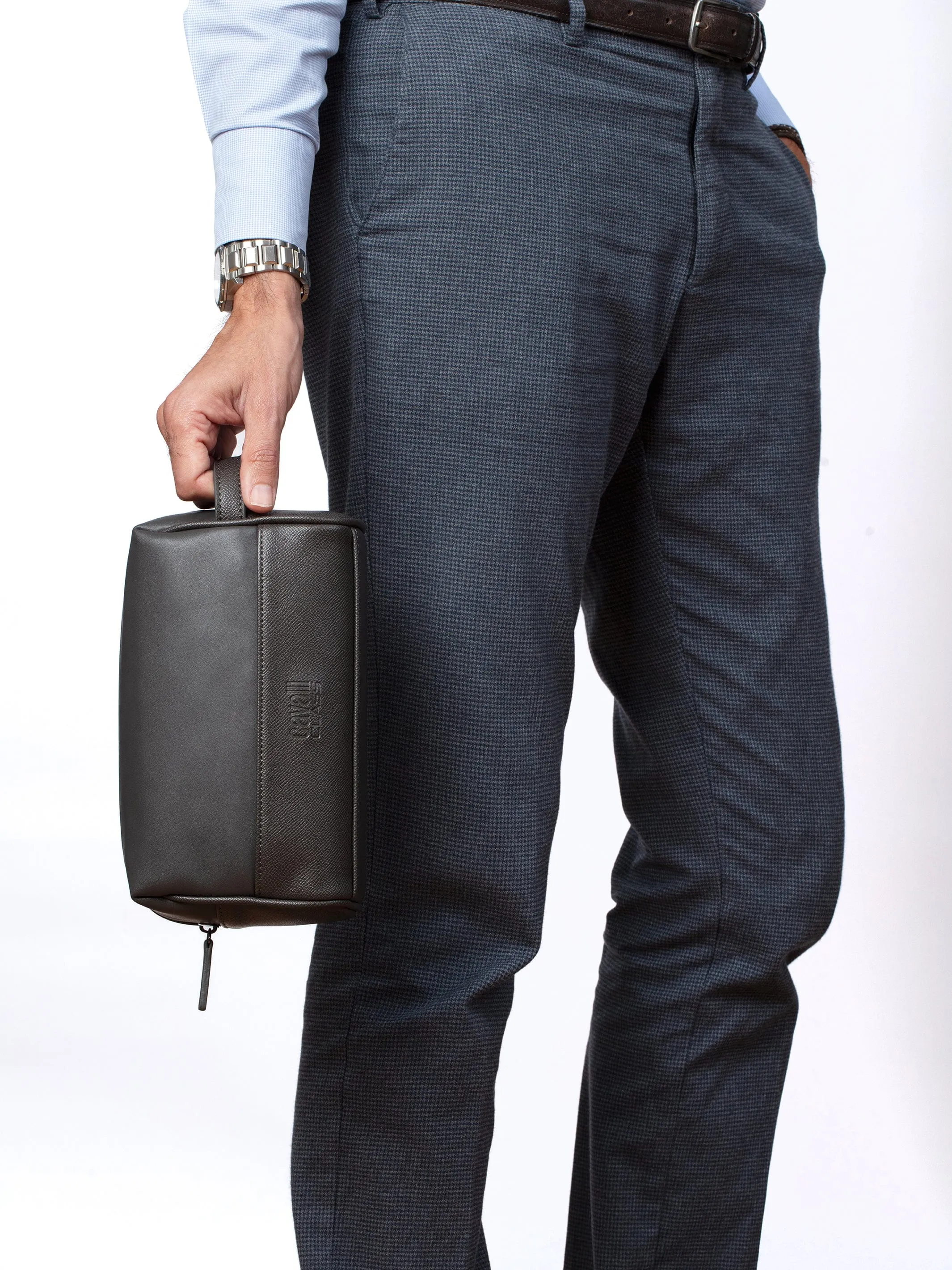 Cavalli Class UDINE Grey Medium Pouch Travel Bag