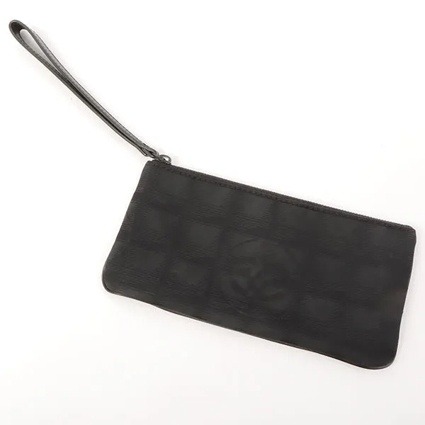Chanel 2002 Made New Travel Line Nylon Coco Mark Pouch Black