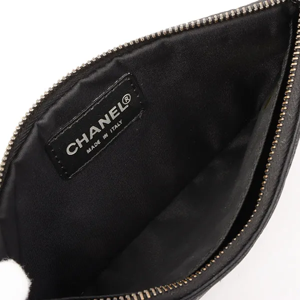 Chanel 2002 Made New Travel Line Nylon Coco Mark Pouch Black