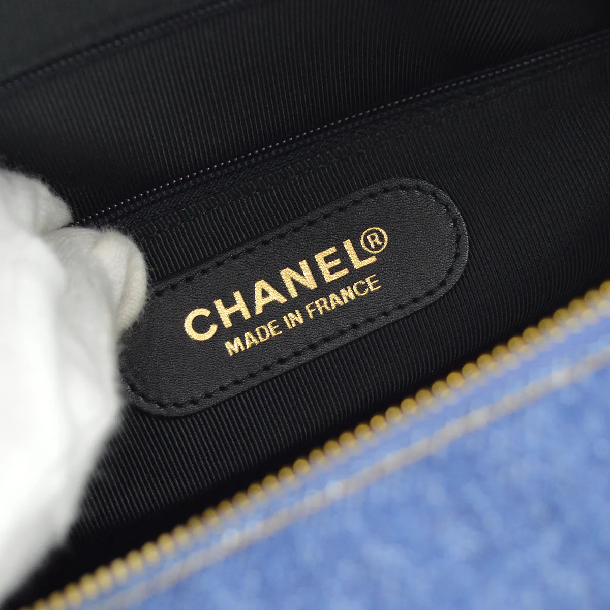 Chanel * Indigo Denim 2way Shoulder Duffle Travel Handbag
