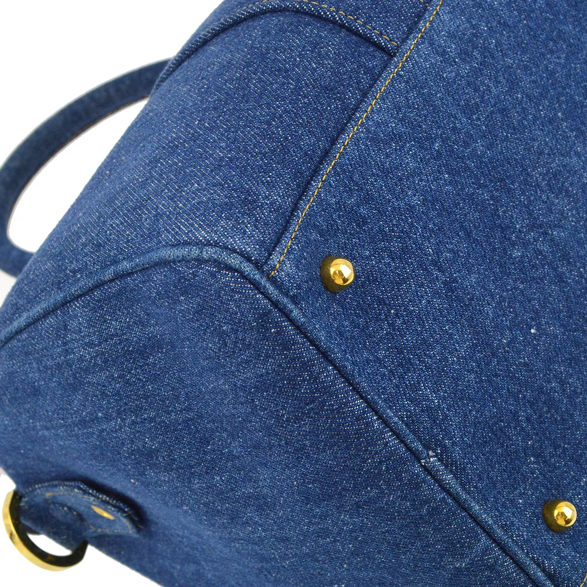 Chanel * Indigo Denim 2way Shoulder Duffle Travel Handbag