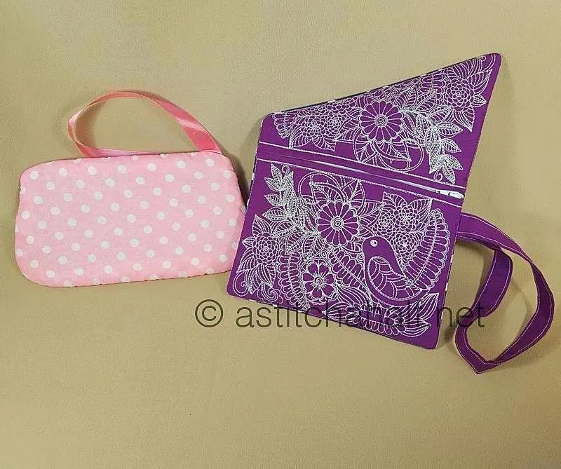 Floral Fold-over Clutch Purse and Wrist Clutch