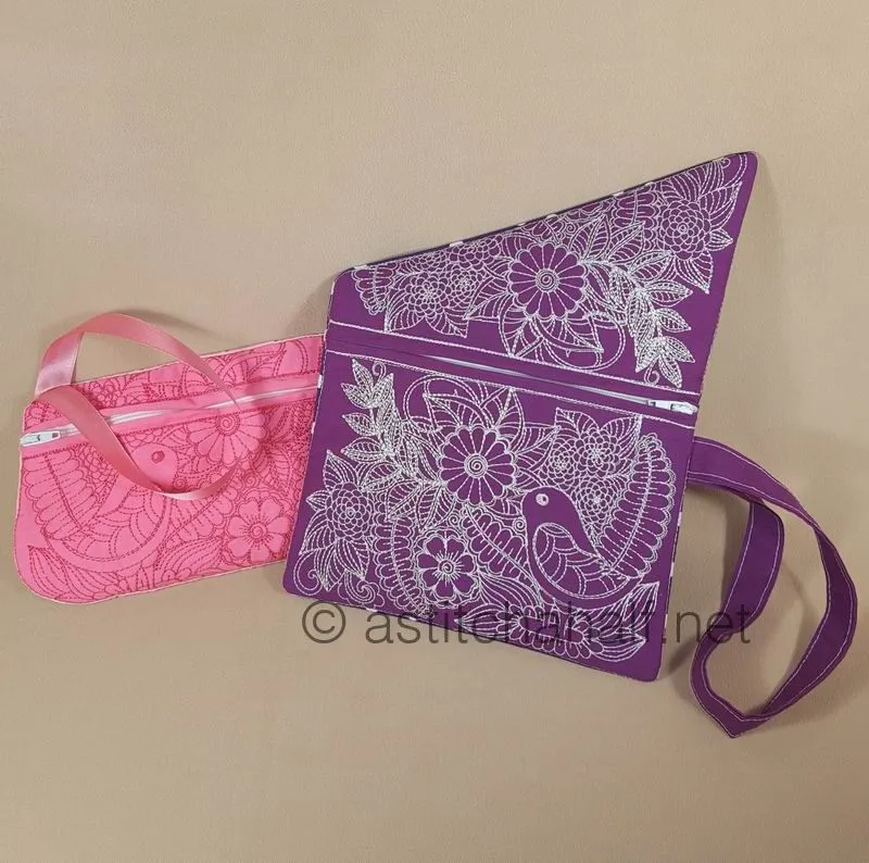 Floral Fold-over Clutch Purse and Wrist Clutch
