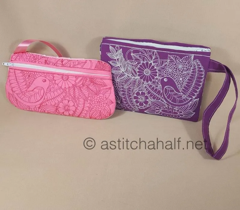 Floral Fold-over Clutch Purse and Wrist Clutch