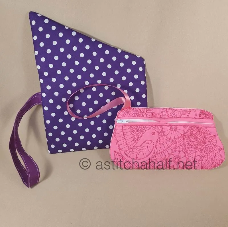 Floral Fold-over Clutch Purse and Wrist Clutch