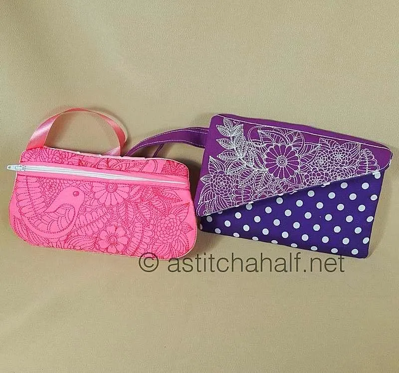 Floral Fold-over Clutch Purse and Wrist Clutch