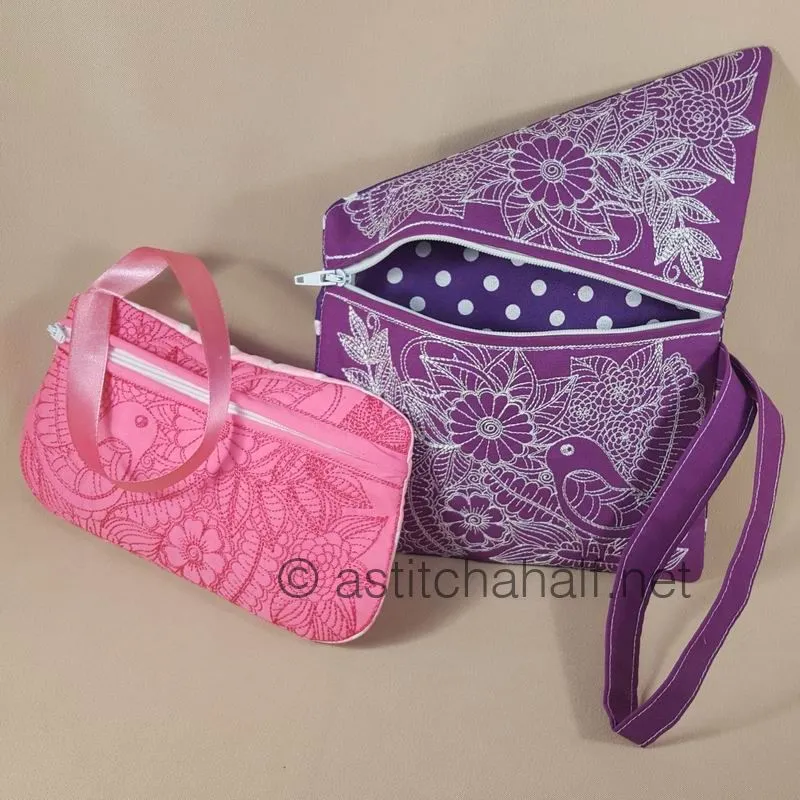 Floral Fold-over Clutch Purse and Wrist Clutch