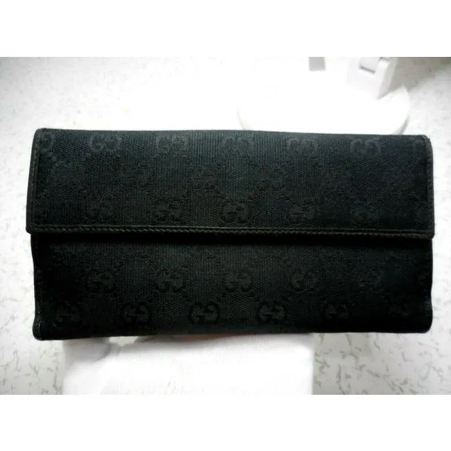 Gucci Black G Print Abbey Continental Wallet