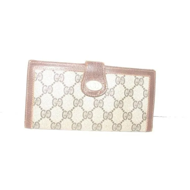 Gucci Brown Guccissima Print Xl Collection Leather Wallet