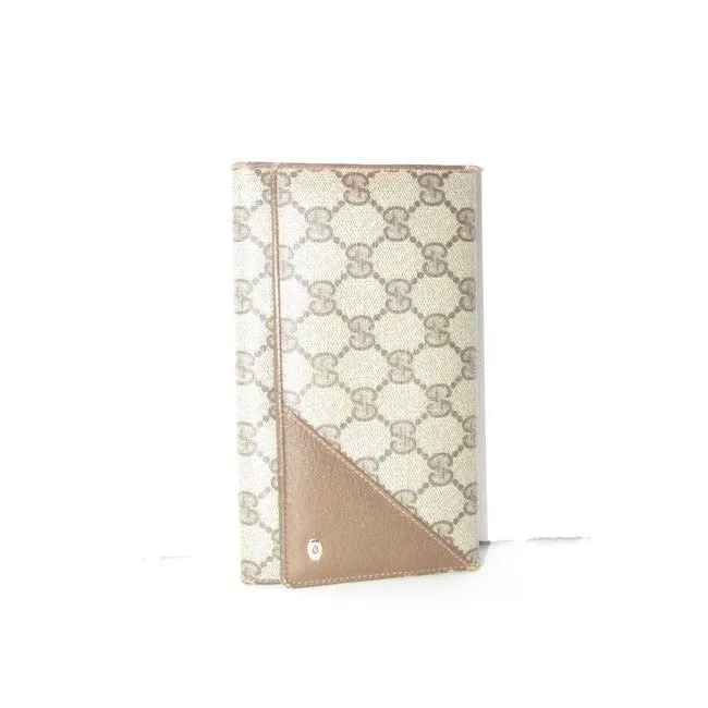 Gucci Brown Guccissima Print Xl Early Tri Fold Continental Wallet