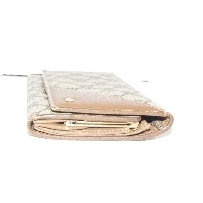 Gucci Brown Guccissima Print Xl Early Tri Fold Continental Wallet