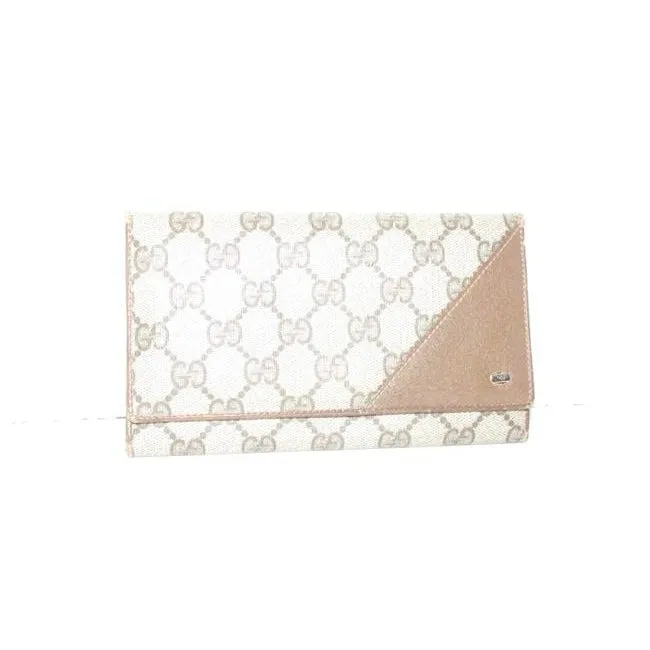 Gucci Brown Guccissima Print Xl Early Tri Fold Continental Wallet
